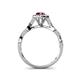 7 - Susan Prima Rhodolite Garnet and Diamond Halo Engagement Ring 