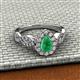 5 - Susan Prima Emerald and Diamond Halo Engagement Ring 