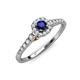3 - Florence Prima Blue Sapphire and Diamond Halo Engagement Ring 