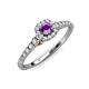 3 - Florence Prima Amethyst and Diamond Halo Engagement Ring 