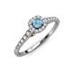 3 - Florence Prima Blue Topaz and Diamond Halo Engagement Ring 