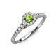 3 - Florence Prima Peridot and Diamond Halo Engagement Ring 