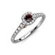 3 - Florence Prima Red Garnet and Diamond Halo Engagement Ring 