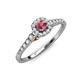 3 - Florence Prima Rhodolite Garnet and Diamond Halo Engagement Ring 