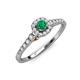3 - Florence Prima Emerald and Diamond Halo Engagement Ring 