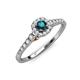 3 - Florence Prima London Blue Topaz and Diamond Halo Engagement Ring 