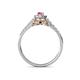 4 - Florence Prima Pink Tourmaline and Diamond Halo Engagement Ring 