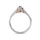 4 - Florence Prima Rhodolite Garnet and Diamond Halo Engagement Ring 