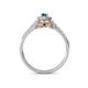 4 - Florence Prima London Blue Topaz and Diamond Halo Engagement Ring 