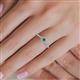 5 - Florence Prima Diamond and Lab Created Alexandrite Halo Engagement Ring 