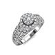 3 - Gricia Prima Round Composite Diamond 1.00 ctw Vintage Style Cluster Halo Ring 