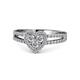 1 - Michelle Prima Round Diamond 0.75 ctw Cluster Heart Ring with Split Shank 