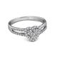 2 - Michelle Prima Round Diamond 0.75 ctw Cluster Heart Ring with Split Shank 