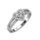 3 - Michelle Prima Round Diamond 0.75 ctw Cluster Heart Ring with Split Shank 