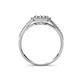 4 - Michelle Prima Round Diamond 0.75 ctw Cluster Heart Ring with Split Shank 