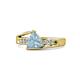 1 - Medora 7.00 mm Trillion Cut Aquamarine and Diamond Engagement Ring 
