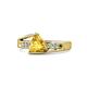 1 - Medora 7.00 mm Trillion Cut Citrine and Diamond Engagement Ring 