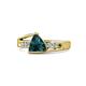 1 - Medora 7.00 mm Trillion Cut London Blue Topaz and Diamond Engagement Ring 