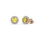 1 - Ayana Round Yellow Sapphire and Diamond Halo Stud Earrings 