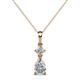 1 - Zaila Pear Cut White Sapphire and Diamond Two Stone Pendant 