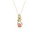 2 - Neoma Pink Sapphire and Diamond Love Knot Slider Pendant 