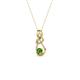 2 - Neoma Green Garnet and Diamond Love Knot Slider Pendant 