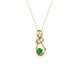 2 - Neoma Emerald and Diamond Love Knot Slider Pendant 