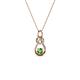 1 - Neoma Green Garnet and Diamond Love Knot Slider Pendant 