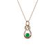 1 - Neoma Emerald and Diamond Love Knot Slider Pendant 