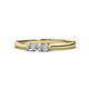 1 - Nicole Round AGS Certified Diamond Three Stone Engagement Ring 