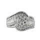 1 - Raissa Round and Baguette Shape AGS Certified Diamond 1.25 ctw Cluster Anniversary Ring 