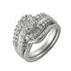 3 - Raissa Round and Baguette Shape AGS Certified Diamond 1.25 ctw Cluster Anniversary Ring 