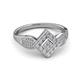 2 - Elliana Round and Princess Cut AGS Certified Diamond 1.00 ctw Anniversary Ring 