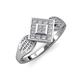 3 - Elliana Round and Princess Cut AGS Certified Diamond 1.00 ctw Anniversary Ring 