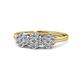 1 - Petunia Round AGS Certified Diamond Floral Anniversary Ring 