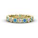 1 - Arria 3.00 mm Blue Topaz and Lab Grown Diamond Eternity Band 