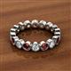 2 - Arria 3.00 mm Red Garnet and Lab Grown Diamond Eternity Band 