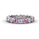 1 - Arria 3.00 mm Pink Sapphire and Lab Grown Diamond Eternity Band 
