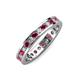 3 - Celina 2.40 mm Round Ruby and Lab Grown Diamond Eternity Band 
