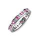 3 - Celina 2.40 mm Round Pink Sapphire and Lab Grown Diamond Eternity Band 