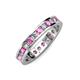 3 - Celina 2.70 mm Round Pink Sapphire and Lab Grown Diamond Eternity Band 