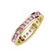 3 - Celina 2.70 mm Round Pink Sapphire and Lab Grown Diamond Eternity Band 