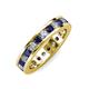 3 - Celina 3.00 mm Round Blue Sapphire and Lab Grown Diamond Eternity Band 