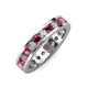 3 - Celina 3.00 mm Round Ruby and Lab Grown Diamond Eternity Band 
