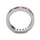 4 - Celina 3.00 mm Round Ruby and Lab Grown Diamond Eternity Band 