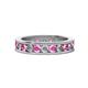 1 - Celina 3.00 mm Round Pink Sapphire and Lab Grown Diamond Eternity Band 