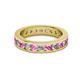 2 - Celina 3.00 mm Round Pink Sapphire and Lab Grown Diamond Eternity Band 
