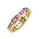 3 - Celina 3.00 mm Round Pink Sapphire and Lab Grown Diamond Eternity Band 