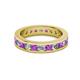 2 - Celina 3.00 mm Round Amethyst and Lab Grown Diamond Eternity Band 