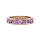 1 - Celina 3.00 mm Round Amethyst and Lab Grown Diamond Eternity Band 